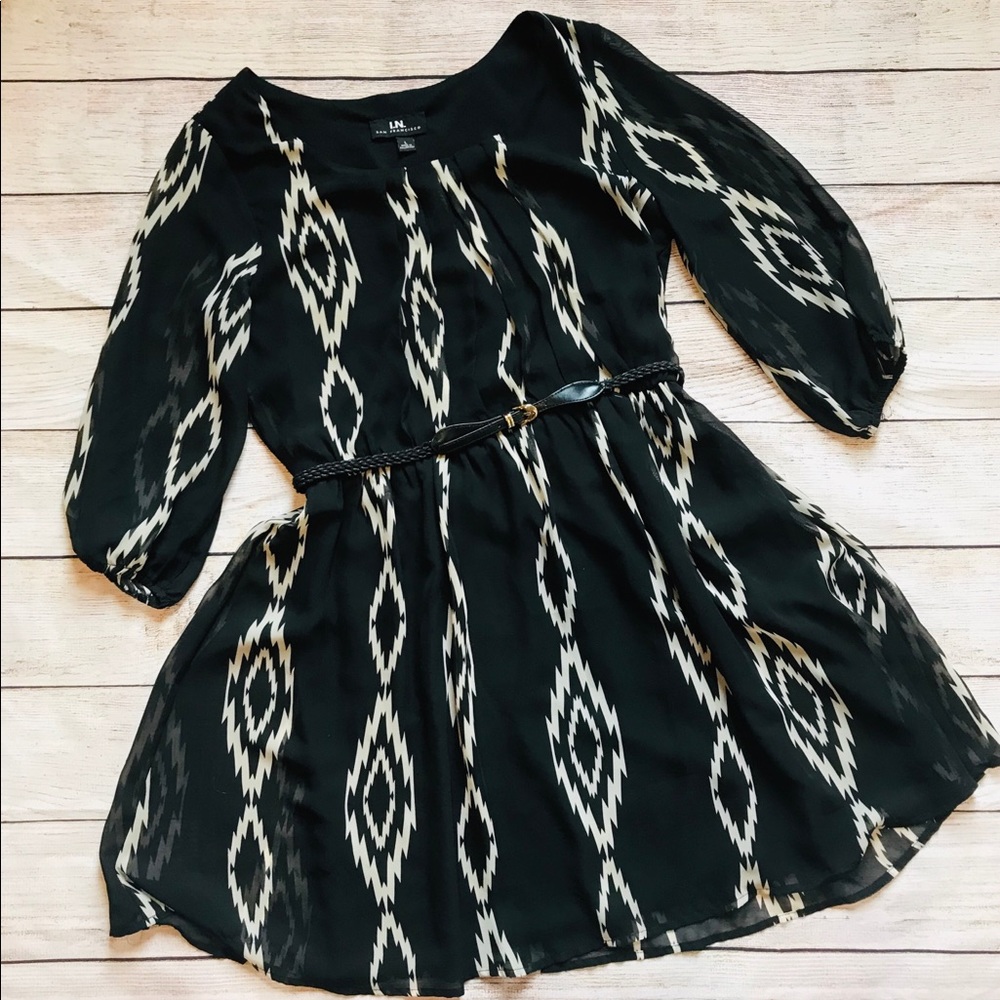 I.N. San Francisco Black and White Dress